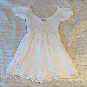 Hollister Textured White Dress